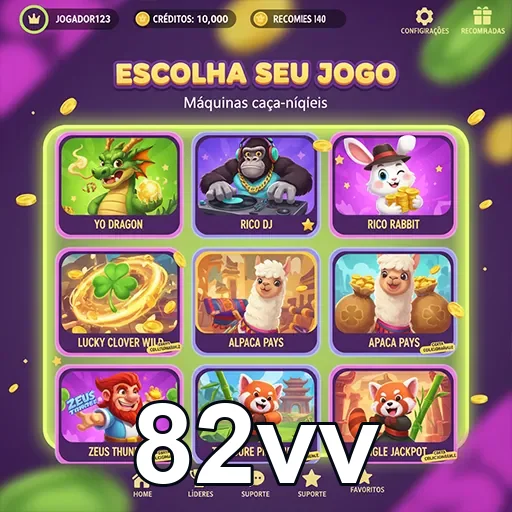 Ilustração de Conquiste Jogos VIP e Slots no 82vv com Suporte Rápido